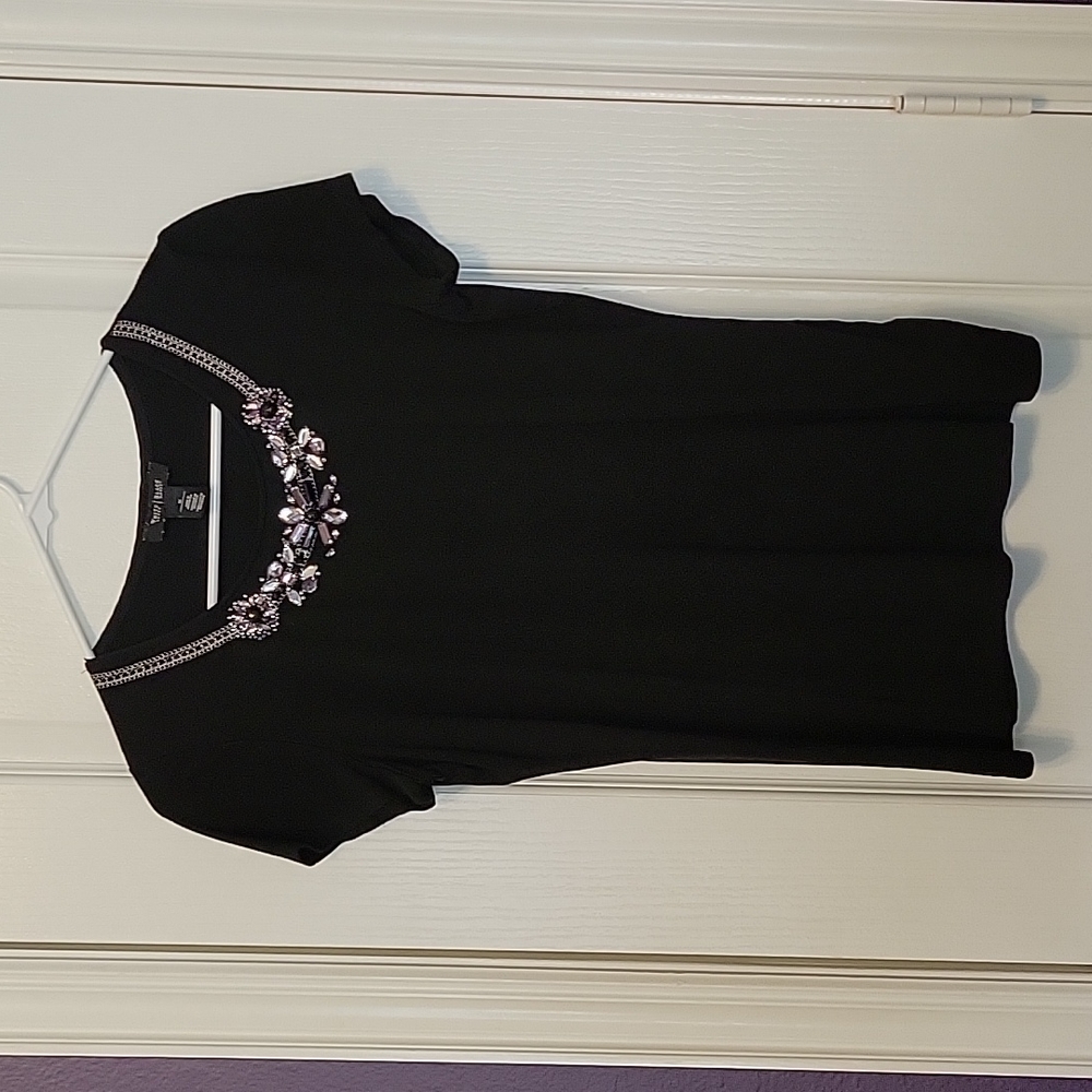 White House Black Market Embellished Short Sleeve Top